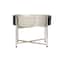 110oz. Sweet Bamboo Scented White 5 Wick Candle in Silver Bowl with Stand